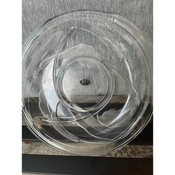 Round Glass Divided Sectional Chip Dip Tray Dish Studios Fragrance Calla Lily - Picture 3 of 3